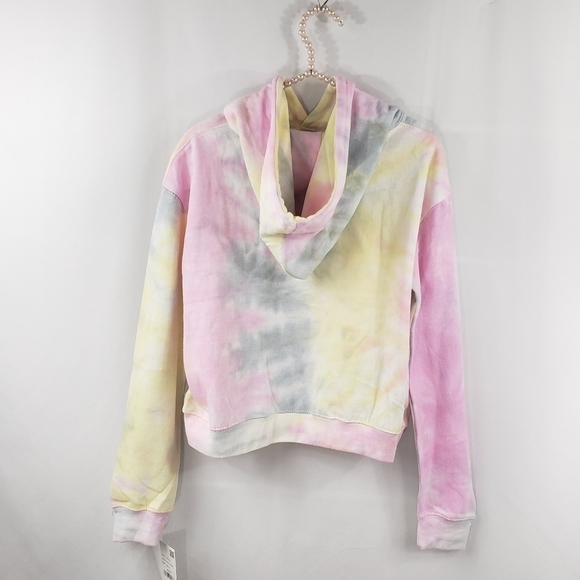 Dreamsicle Pastel Tie Dye Crop Hoodie Sweatshirt - Picture 7 of 8